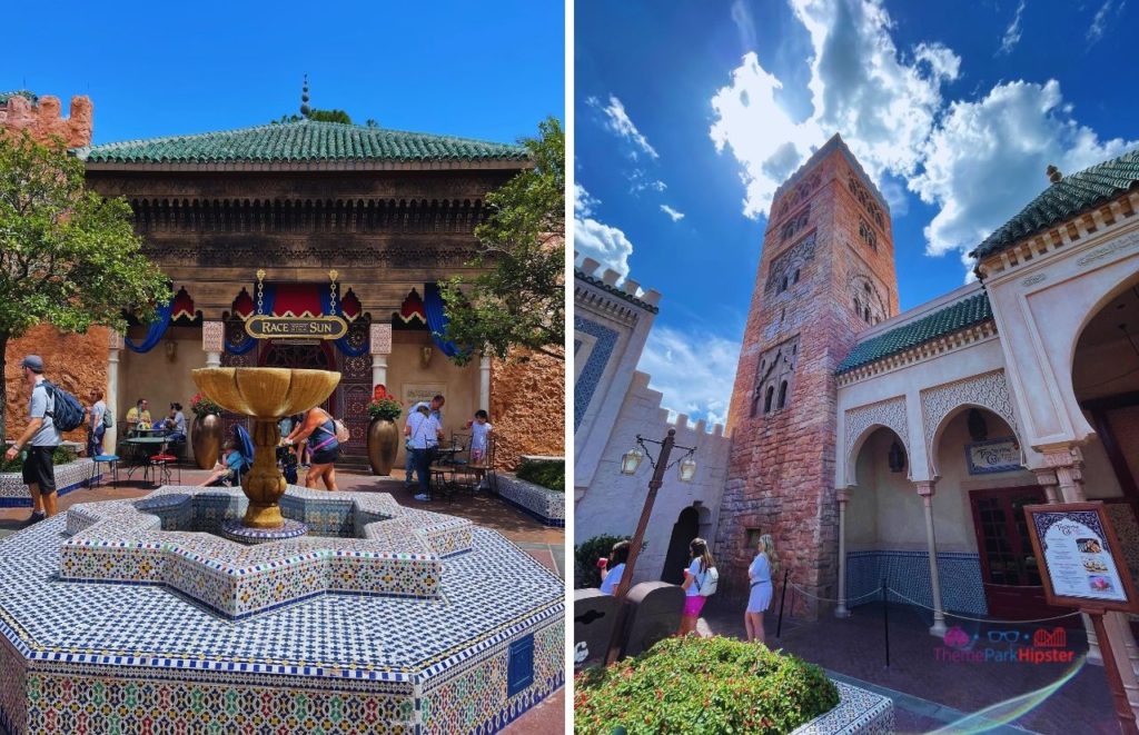Epcot Morocco Pavilion Race to the Sun Exhibit and Tangerine Cafe