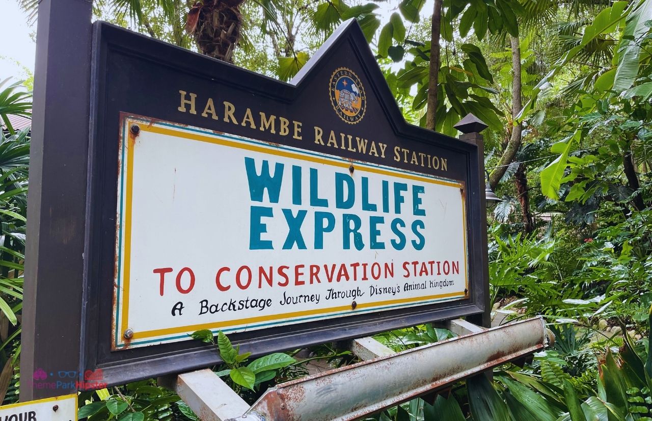 Rafiki's Planet Watch Conservation Station at Disney Animal Kingdom Harambe Railway Station Sign