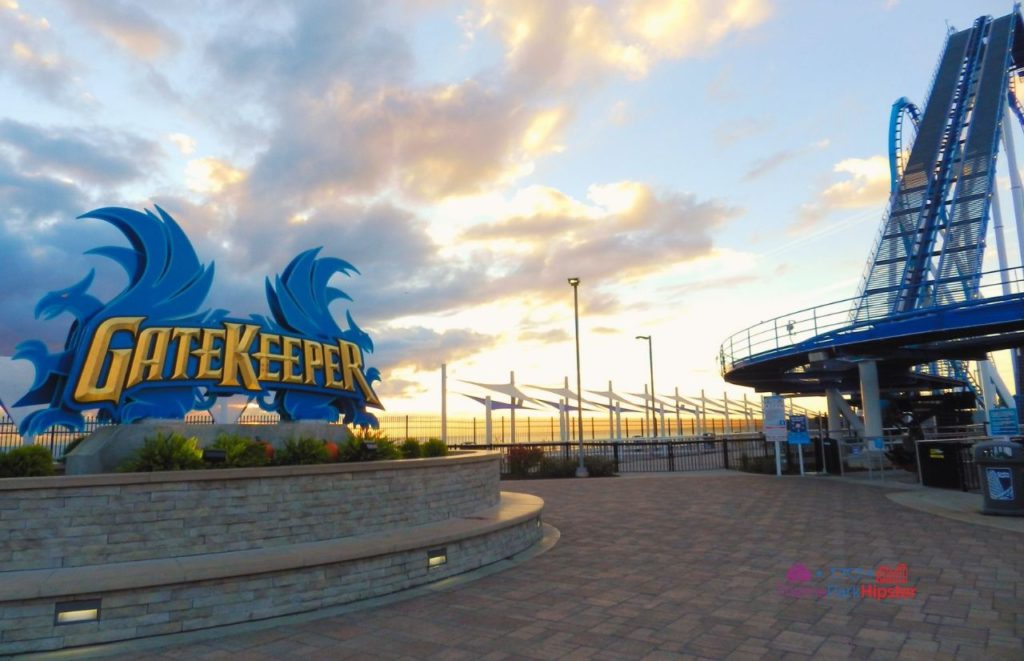 Cedar Point Sunrising over Gatekeeper Roller Coaster Entrance