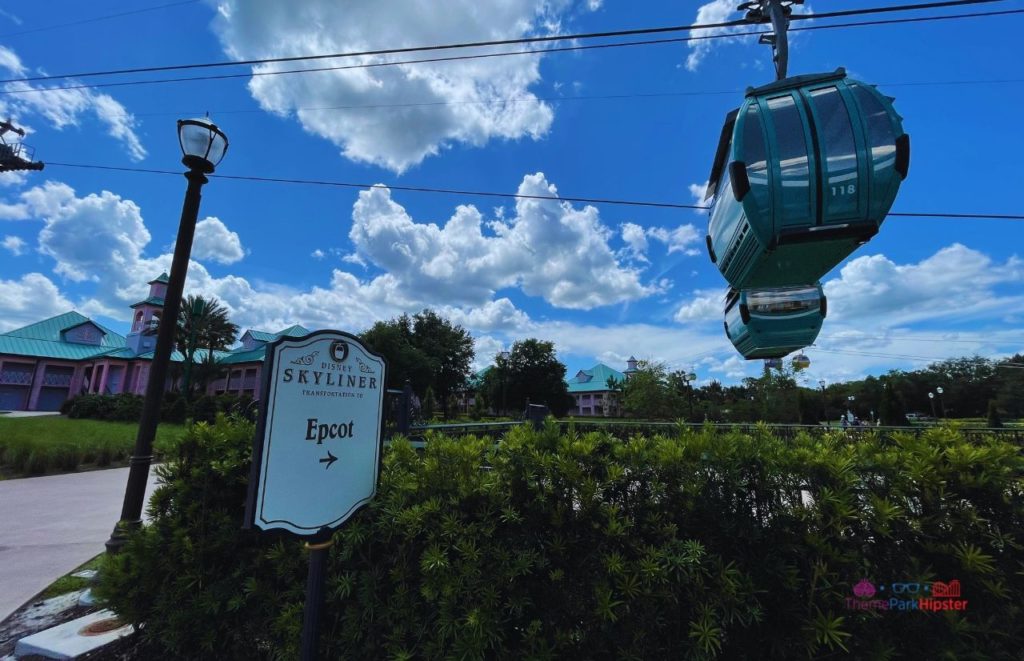 Disney Riviera Resort skyliner sign to Epcot