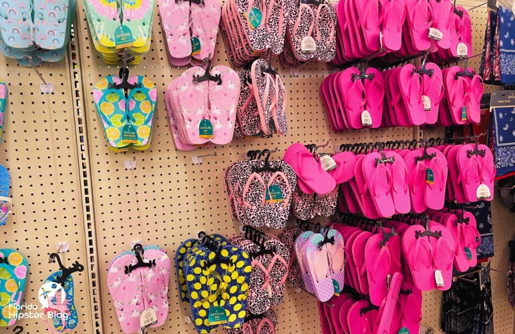 Keep reading learn about what to pack for Florida and how to create the best Florida Packing List Flip Flop and bandanas in the Dollar Tree near Disney World
