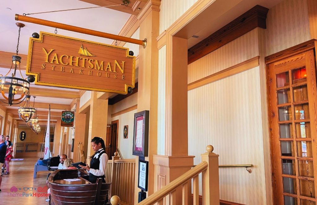 Entrance to Yachtsman Steakhouse Yacht and Beach Club at Resort Walt Disney World. Keep reading to find out the 25 most romantic things to do at Disney World.