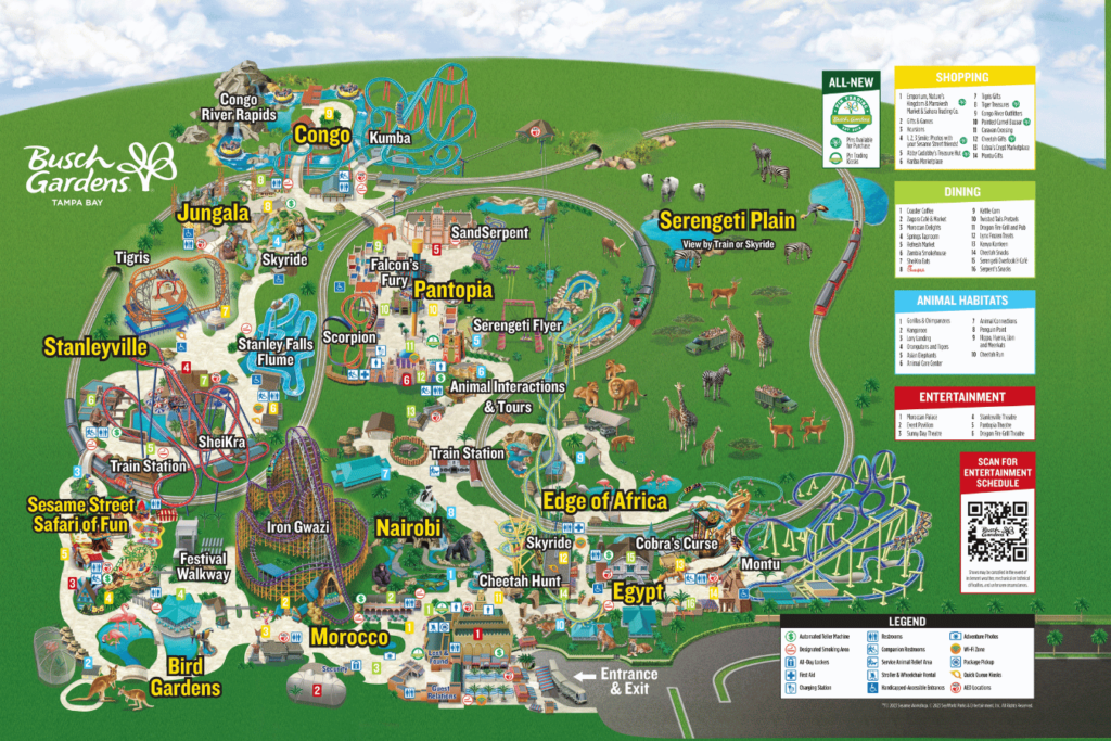 Busch Gardens Tampa Map 2023 and 2024 PDF. Keep reading to learn about the Summer Nights celebration for Busch Gardens 4th of July and Independence Day.