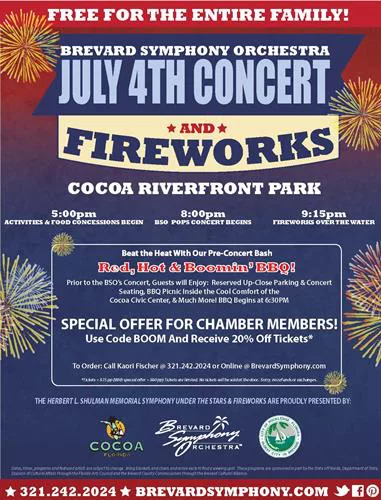 July of 4th BBQ and Symphony Under the Stars in Cocoa Beach Florida. Keep reading to see what you can do for the 4th of July in Orlando on Independence Day.