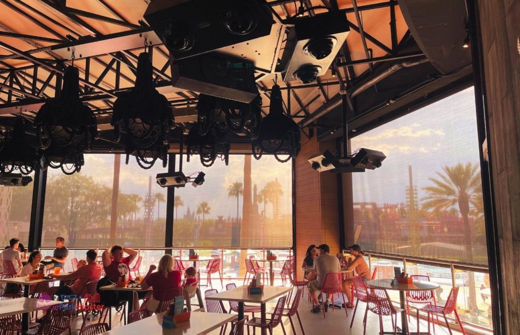 Universal Orlando Resort Cowfish Restaurant in Citywalk outdoor patio. Keep reading to learn more about The Cowfish Sushi Burger Bar at CityWalk. 