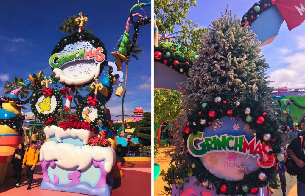 Universal Orlando Resort 2023 Grinchmas Christmas decor in Seuss Landing at Islands of Adventure