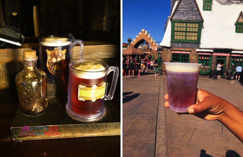 Universal Orlando Resort Hogshead Butterbeer in the Wizarding World of Harry Potter Hogsmeade. Keep reading to get the best things to do at Universal Islands of Adventure on a solo trip.