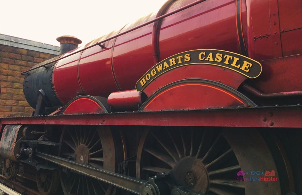 Universal Orlando Resort Hogwarts Express parked in Hogsmeade at Wizarding World of Harry Potter