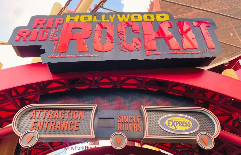 Universal Orlando Resort Hollywood Rip Ride Rockit at Universal Studios Florida Single Rider Line and Express Pass Line. One of the best Universal Studios Orlando Rides for Solo Travelers.