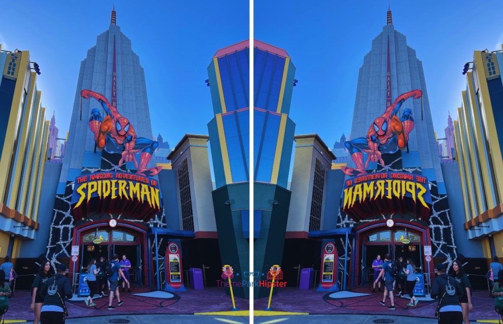 Universal Orlando Resort Marvel Island at Islands of Adventure Spider Man Ride Entrance. Which is better Universal Studios vs Islands of Adventure? Keep reading to find out.