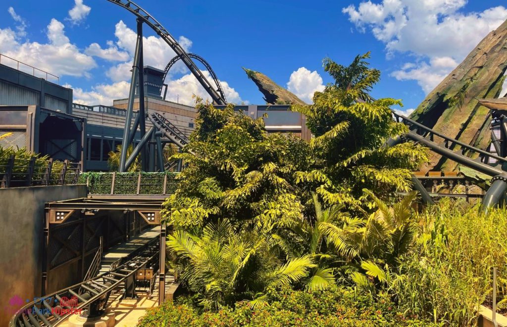Universal Orlando Resort Raptor Enclosure in Jurassic World Velocicoaster at Islands of Adventure. Keep reading to get the best Jurassic World Velocicoaster photos.
