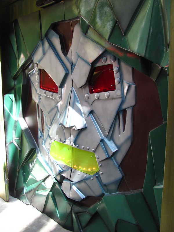 Doctor Doom's Fearfall elevator face at Universal Islands of Adventure