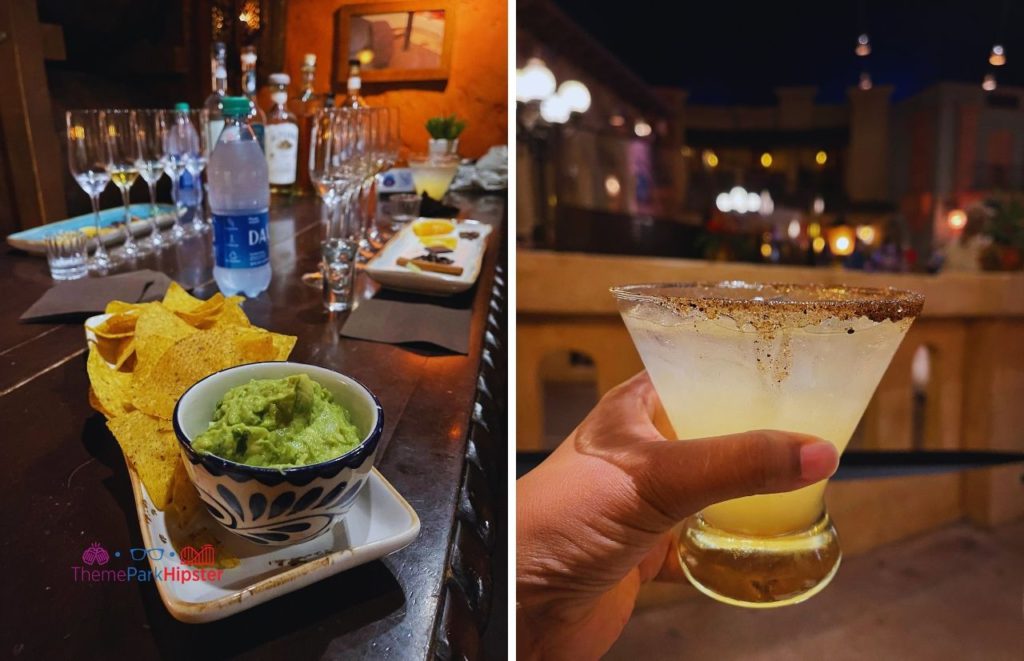 Epcot La Cava del Tequila Mexico Pavilion margarita and guacamole. El Diablo Margarita. Keep reading to learn about the Best Alcoholic Drinks at Disney World.