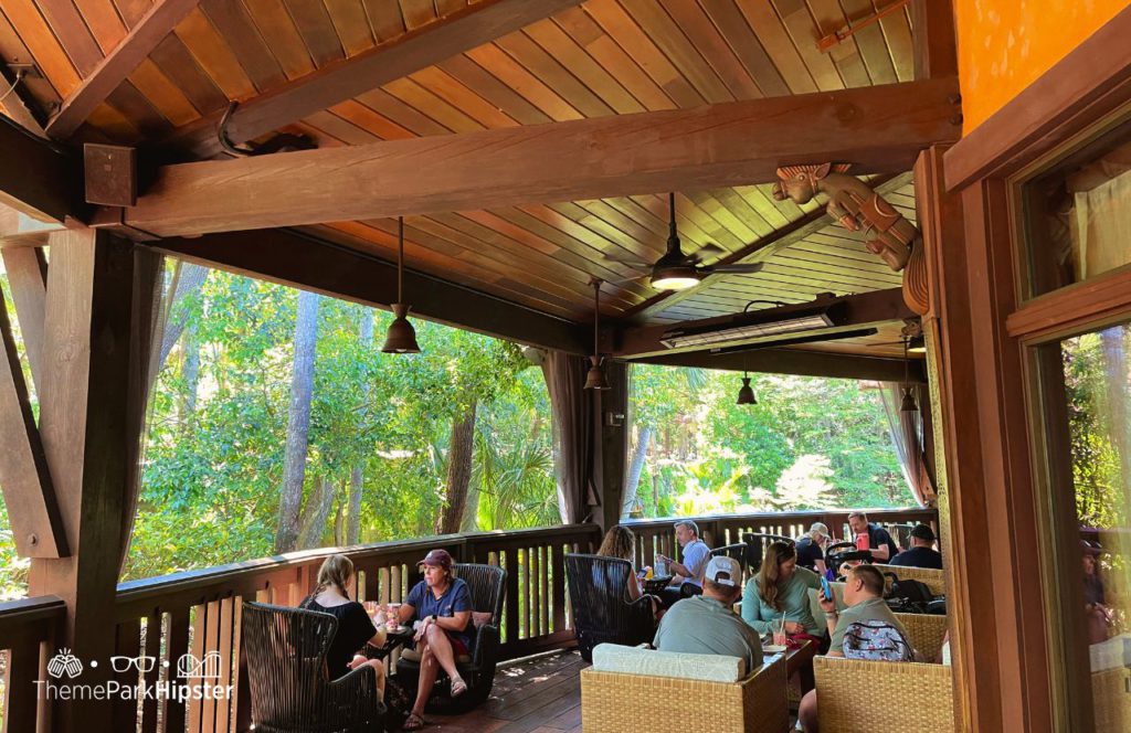 Outdoor seating area and patio at Nomad Lounge at Disney's Animal Kingdom Theme Park