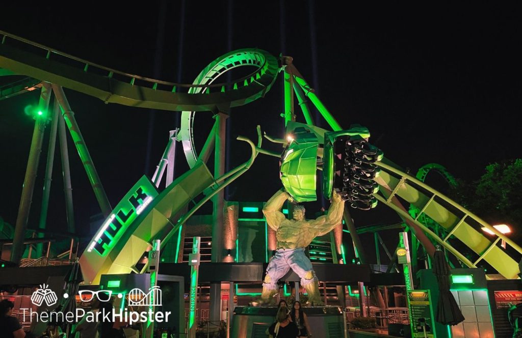 Hulk Roller Coaster Entrance Universal Orlando Resort Islands of Adventure one of the Best Rides and Attractions at Islands of Adventure for Solo Travelers.
