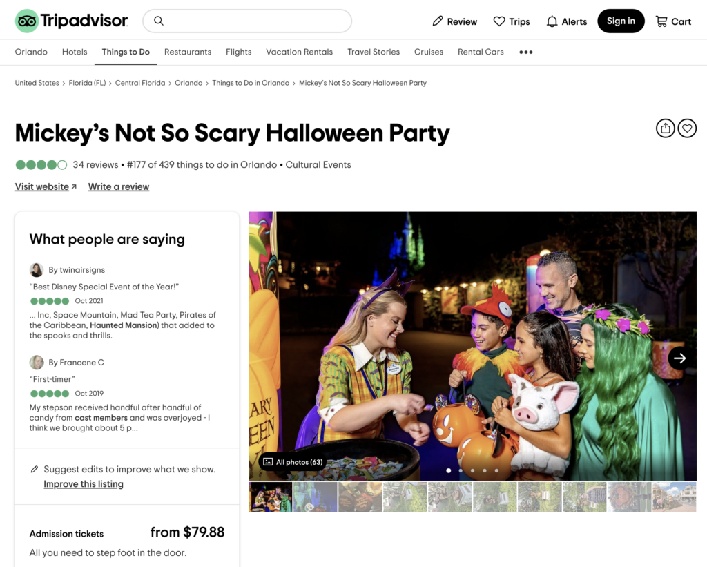 Mickey's Not So Scary Halloween Party Tickets with Tripadvisor