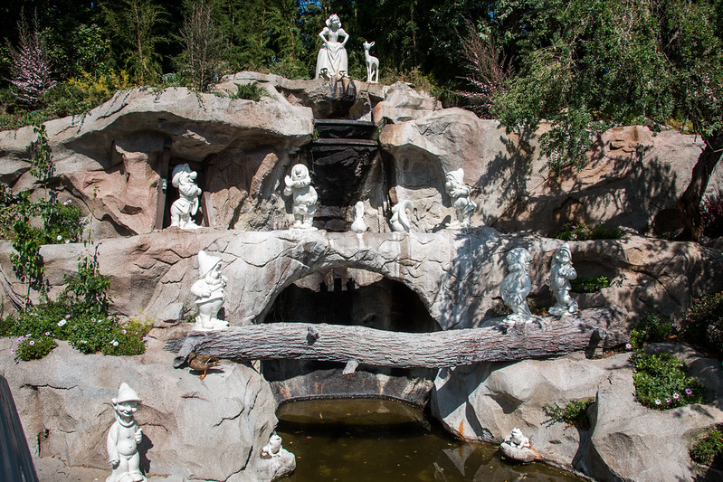 Snow White Wishing Well Disneyland on the side of castle