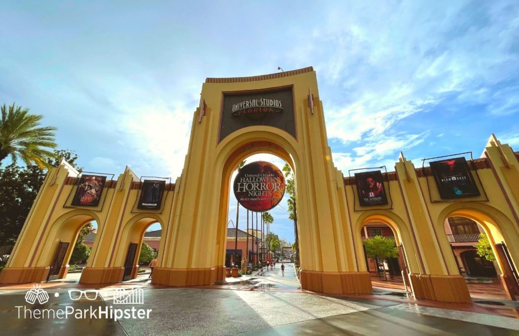 Arches to Entrance to Halloween Horror Nights 2024 Universal Orlando Hotels Guide