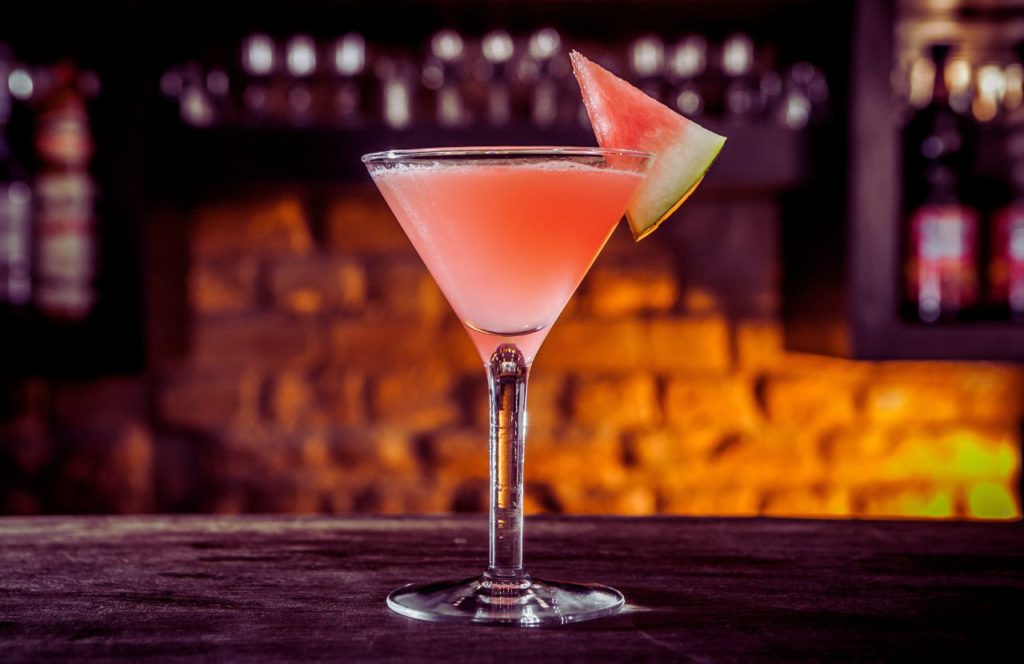 Hightower Rocks Watermelon Cocktail at Nomad Lounge in Animal Kingdom. Keep reading to get the best drinks at Animal Kingdom in Walt Disney World.