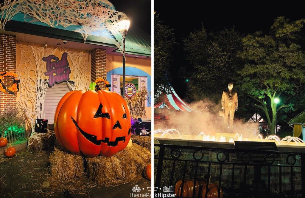 Halloween Pumpkin Patch Area and Statue Hersheypark Dark Nights. Keep reading to get the full Hersheypark list of rides and attractions.