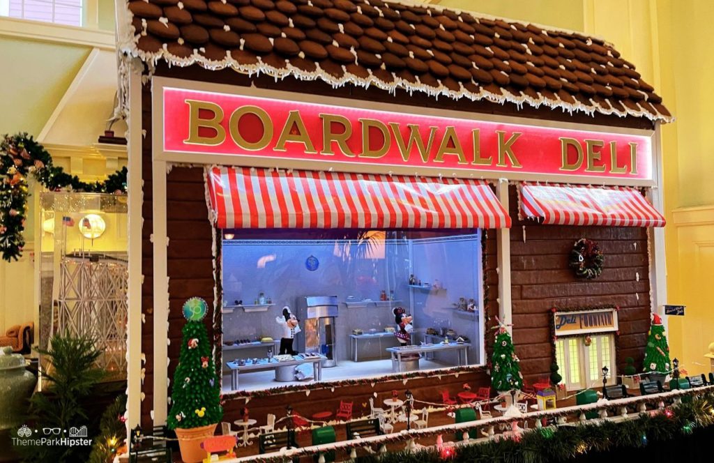 Christmas at Disney Boardwalk Inn and Villas Boardwalk Deli Gingerbread Display