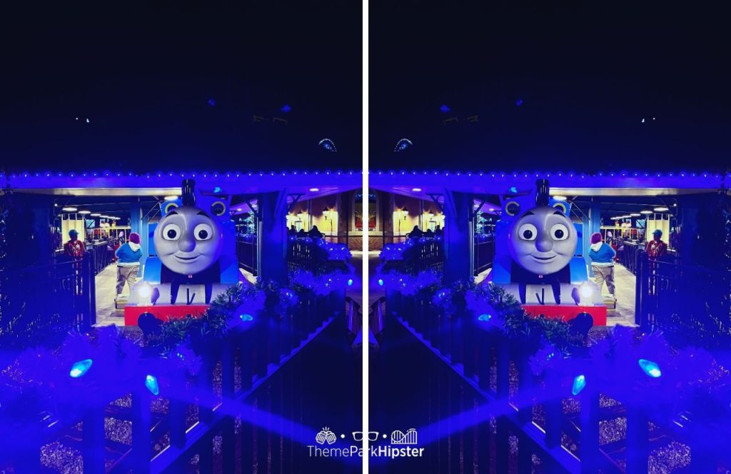 Thomas the Train at Night in Kennywood Christmas Lights at the Holiday Lights Event 2023