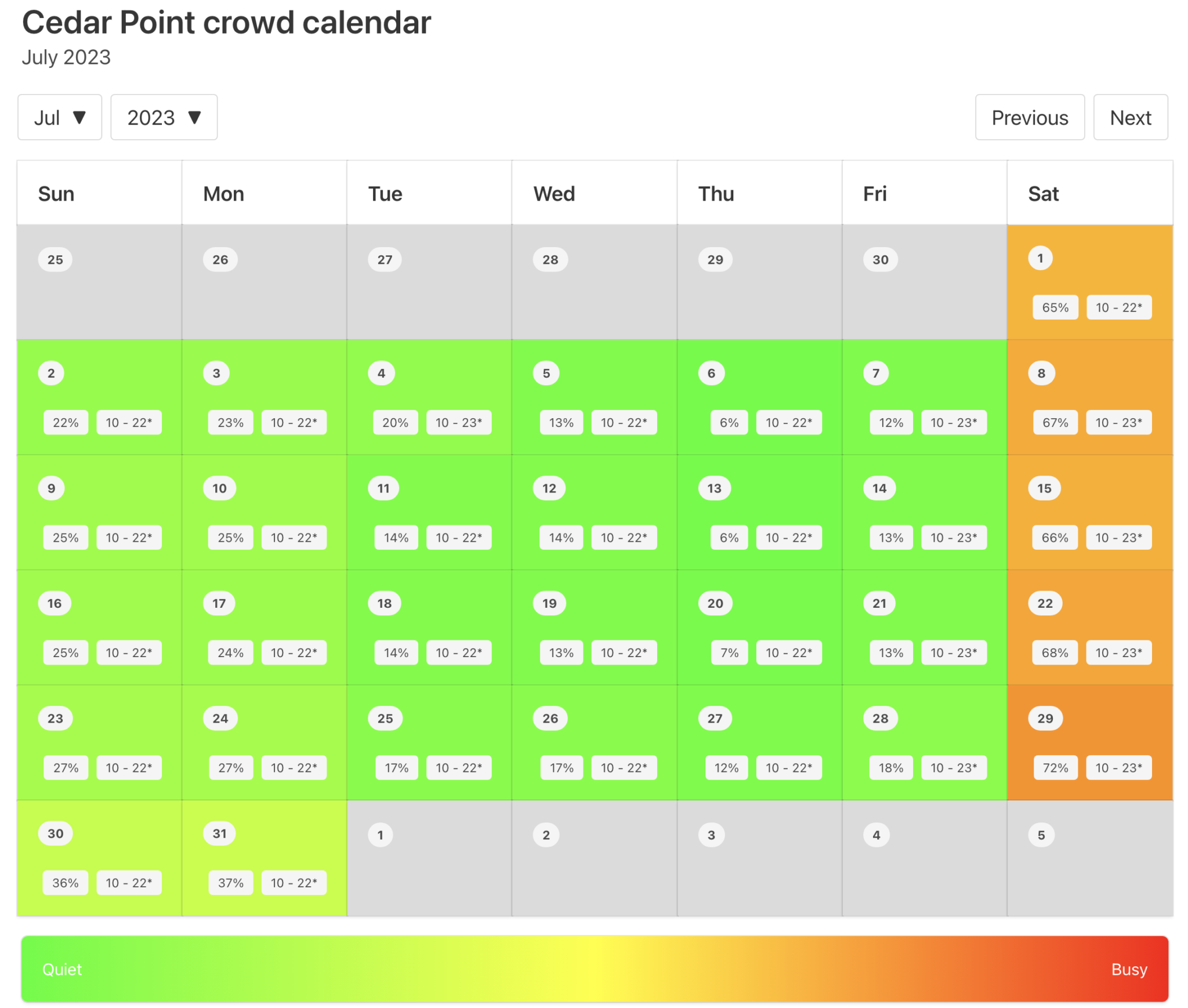 2024 Cedar Point Crowd Calendar AVOID THE LONG LINES on Your Trip