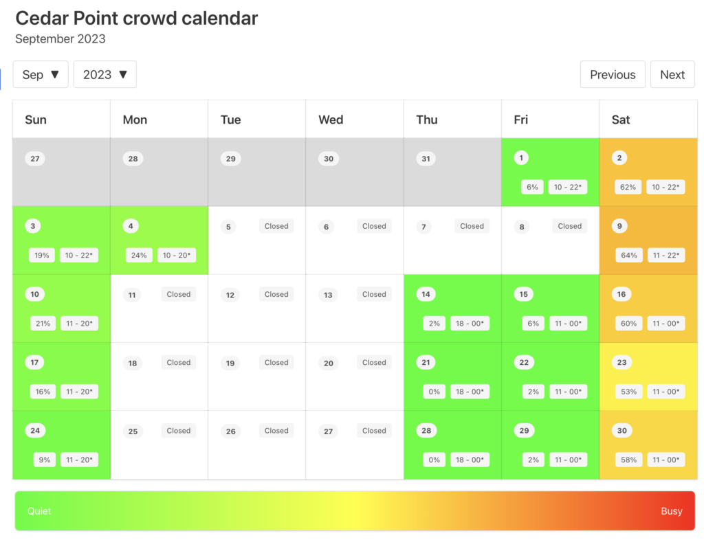 2024 Cedar Point Crowd Calendar AVOID THE LONG LINES on Your Trip