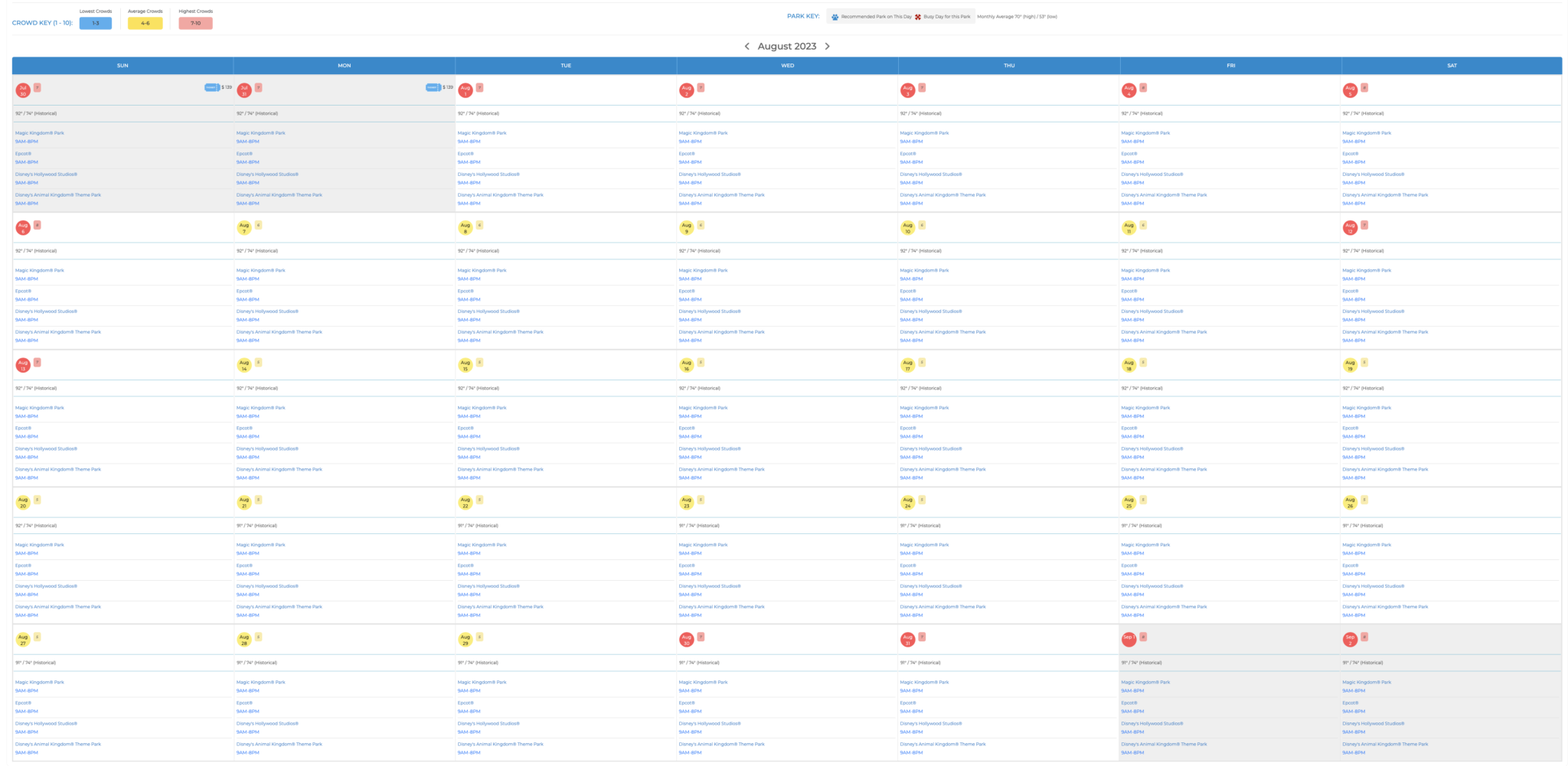 2024 BEST Days to Go to the Magic Kingdom (Crowd Calendar Guide