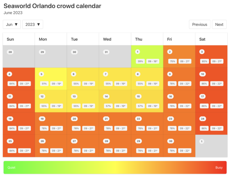 2024 SeaWorld Orlando Crowd Calendar AVOID THE LONG Wait Times