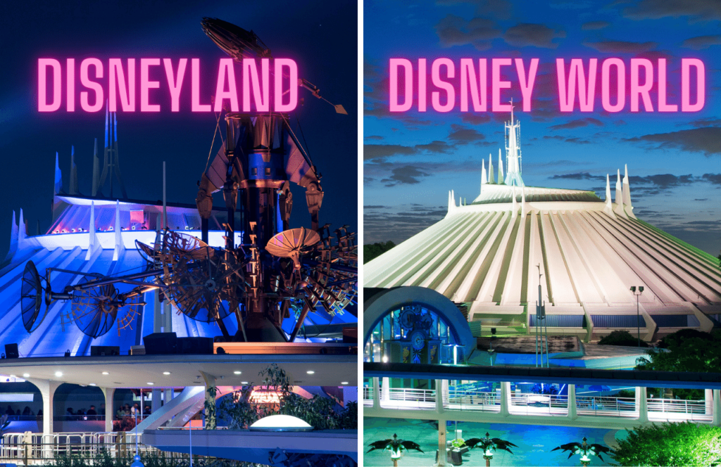 Space Mountain Disneyland vs Disney World. 