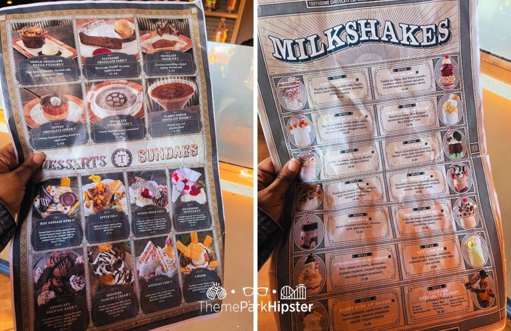 Universal Orlando Resort Toothsome Chocolate Emporium Dessert and Milkshake Menu. Keep reading to get the full Guide to Universal CityWalk Orlando with photos, restaurants, parking and more!