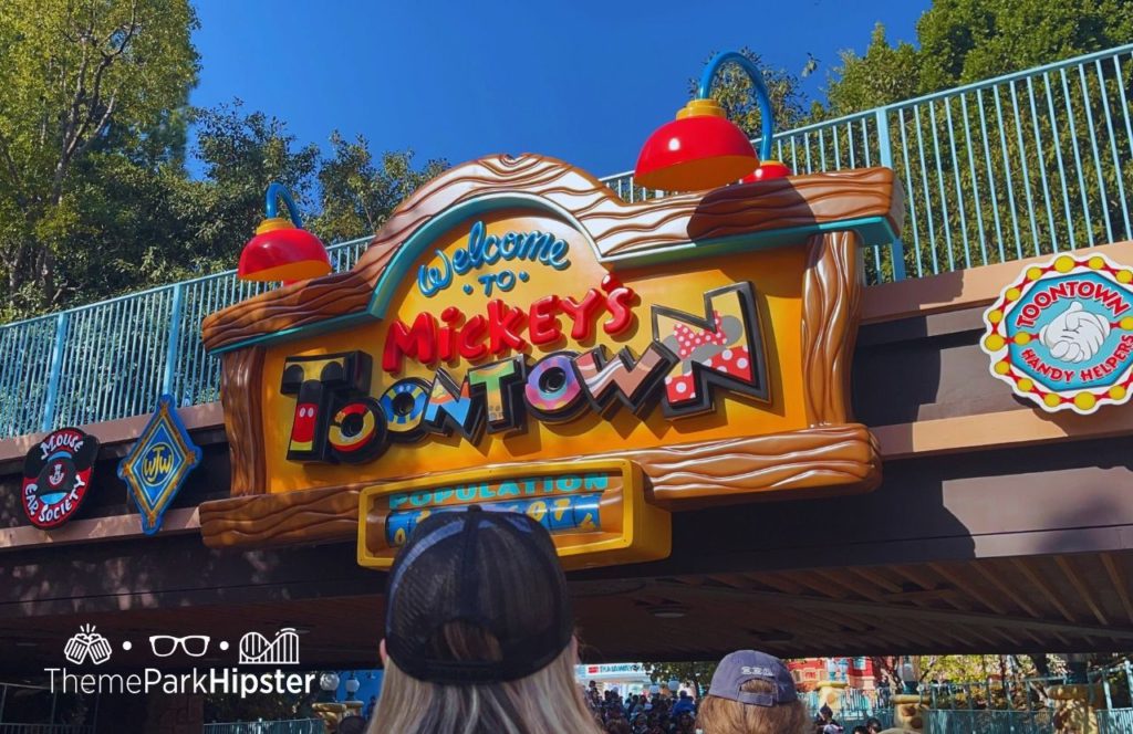 Disneyland Resort Mickey's Toontown Welcome Sign. Keep reading to get the full guide on which is better Universal Studios Hollywood vs Disneyland.