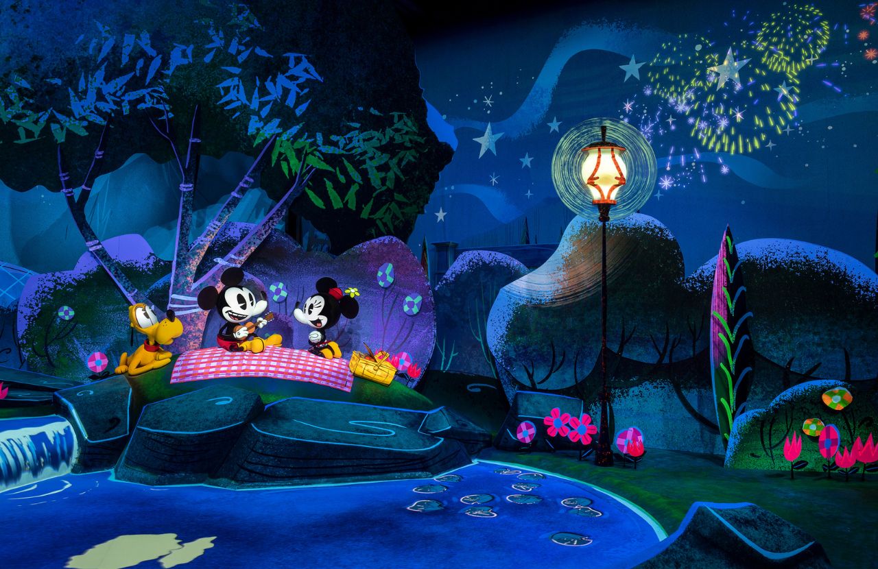 Picnic Scene on Mickey and Minnie’s Runaway Railway at Disneyland and Disney World