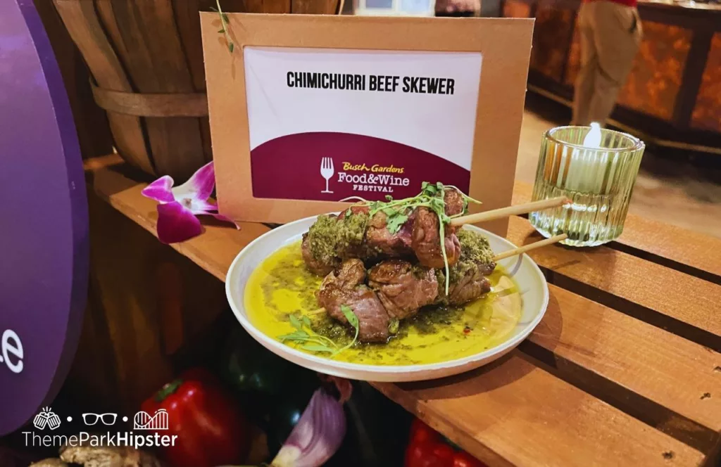 Busch Gardens Tampa Food and Wine Festival Chimichurri Beef Skewer