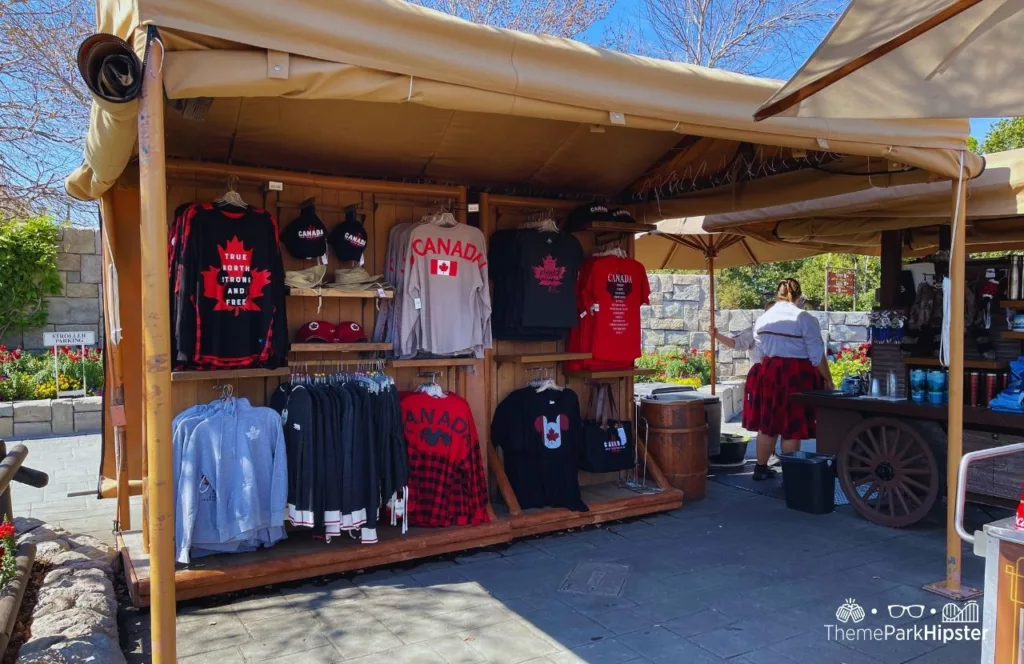 Epcot Canada Pavilion Merchandise Spirit Jersey and shirts Wood Cart