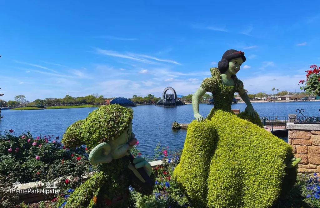 Epcot Flower and Garden Festival 2023 Germany Pavilion Snow White and the Seven Dwarfs Topiary