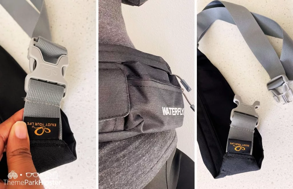 One of the best fanny packs for Disney World is Waterfly gray waist pack three prong