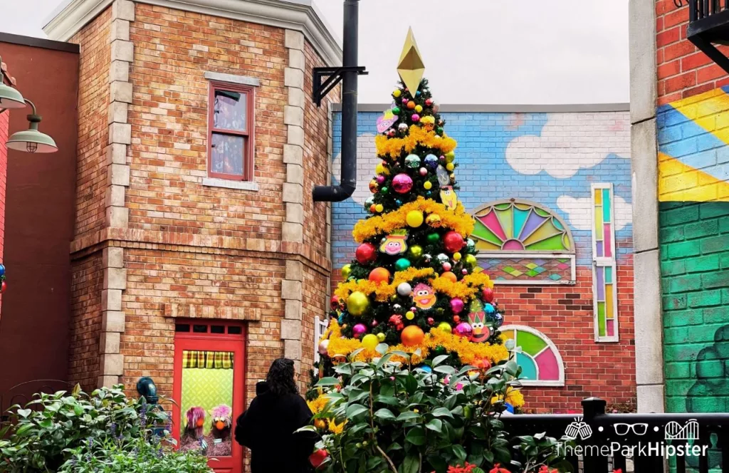 SeaWorld Orlando Resort Christmas Celebration Holiday Tree at Sesame Street Land
