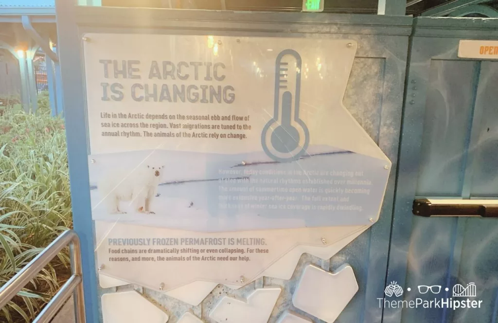 SeaWorld Orlando Resort Ice Breaker Queue Arctic Information Sign