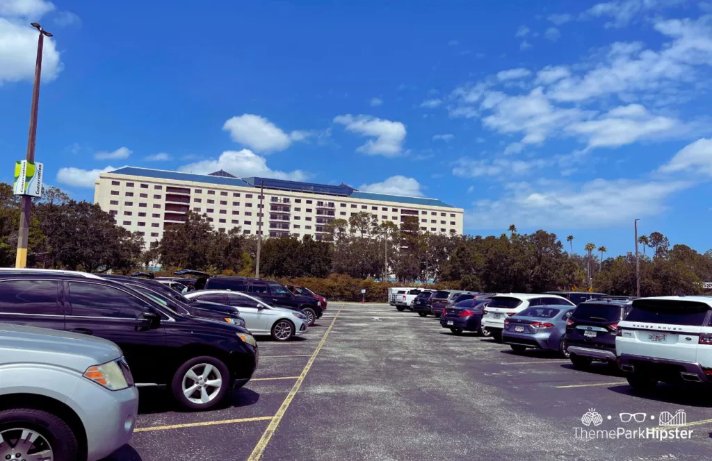 SeaWorld Orlando Resort Parking Lot with the Renaissance Hotel in the background