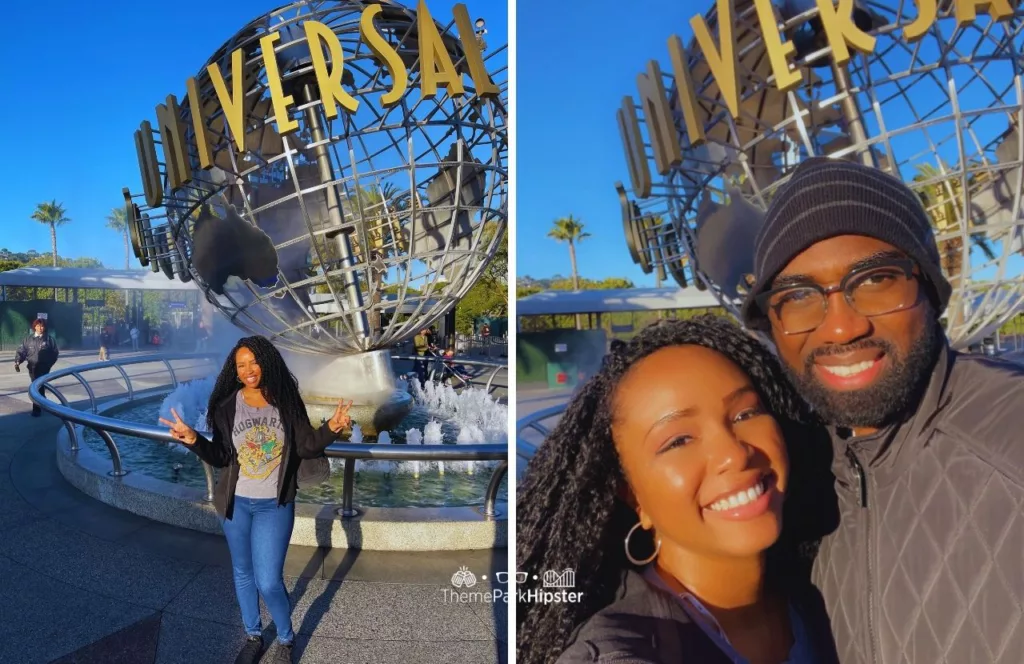 Universal Studios Hollywood NikkyJ in front of Famous Globe (2)