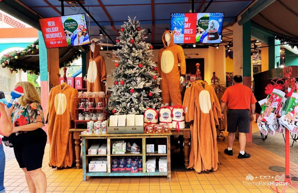 Busch Gardens Tampa Bay Christmas Town Merchandise Store Rudolph Gifts. Keep reading to learn about doing Thanksgiving Day at Busch Gardens Tampa Bay!
