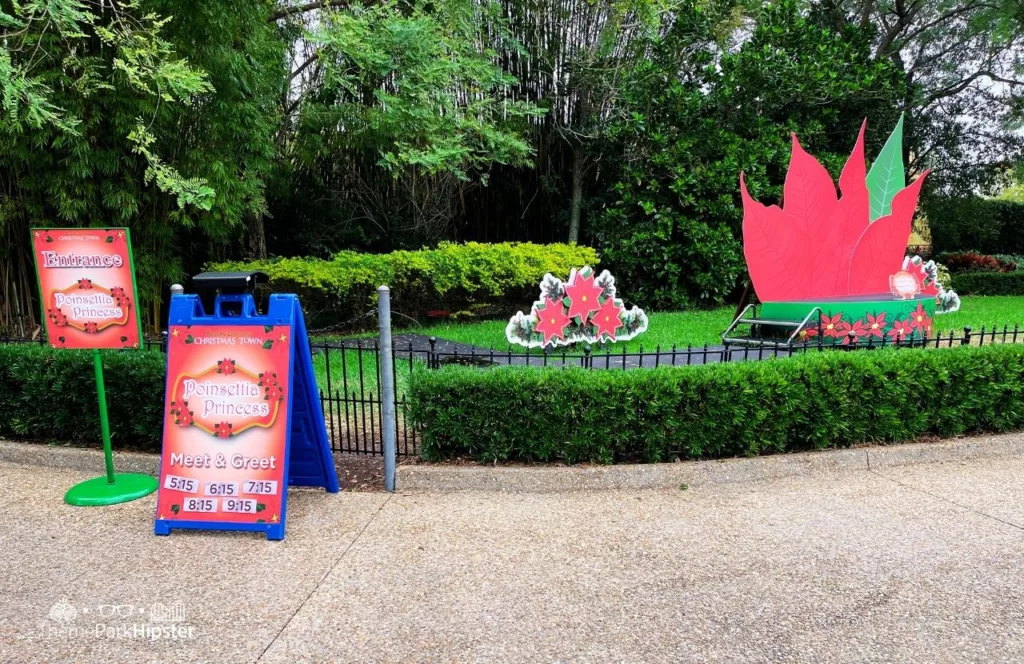 Busch Gardens Tampa Bay Christmas Town Poinsettia Princess meet and greet