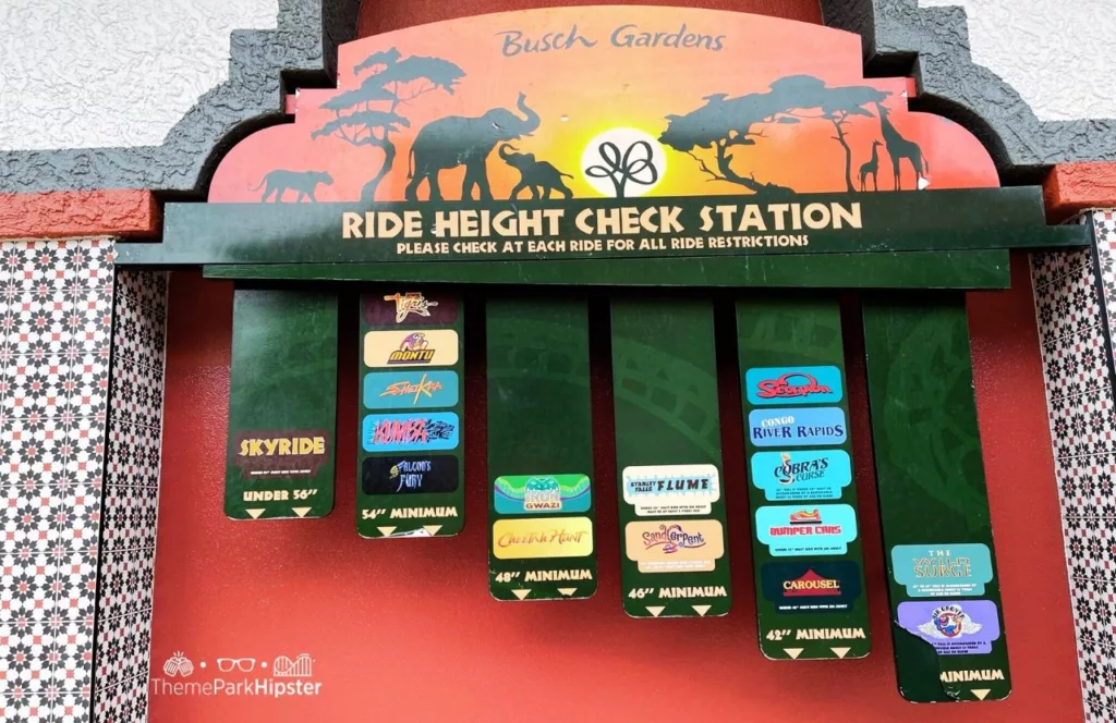 2024 Busch Gardens Tampa Bay Height Requirement for Rides