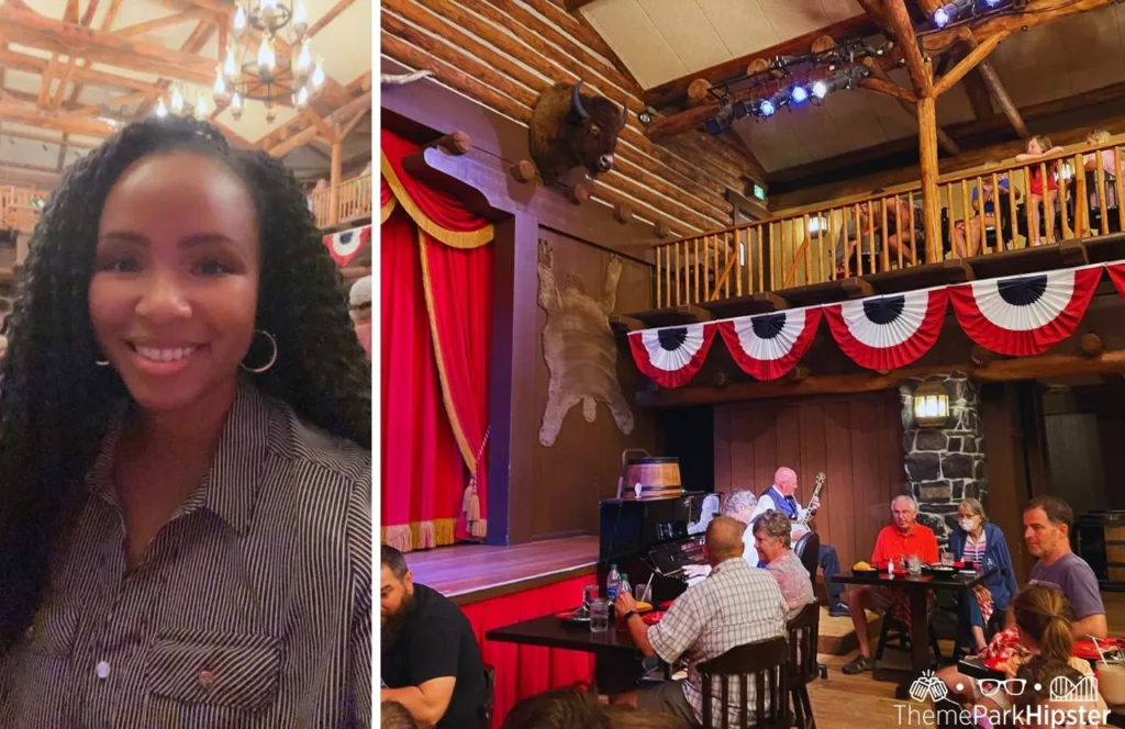 NikkyJ at Disney Wilderness Lodge Resort Hoop Dee Doo Musical Revue. Keep reading to find out more of the best things to do at Disney World for solo travelers.
