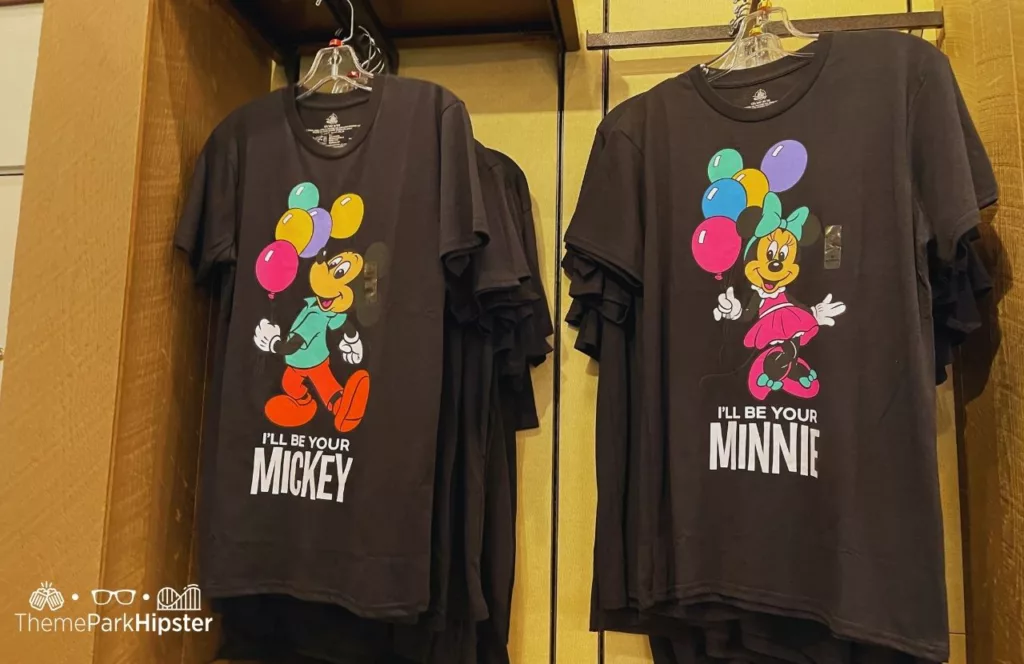 Disney Wilderness Lodge Resort Settlement Trading Post Store merchandise black mickey and minnie shirt. One of the best Disney shirts for adults.