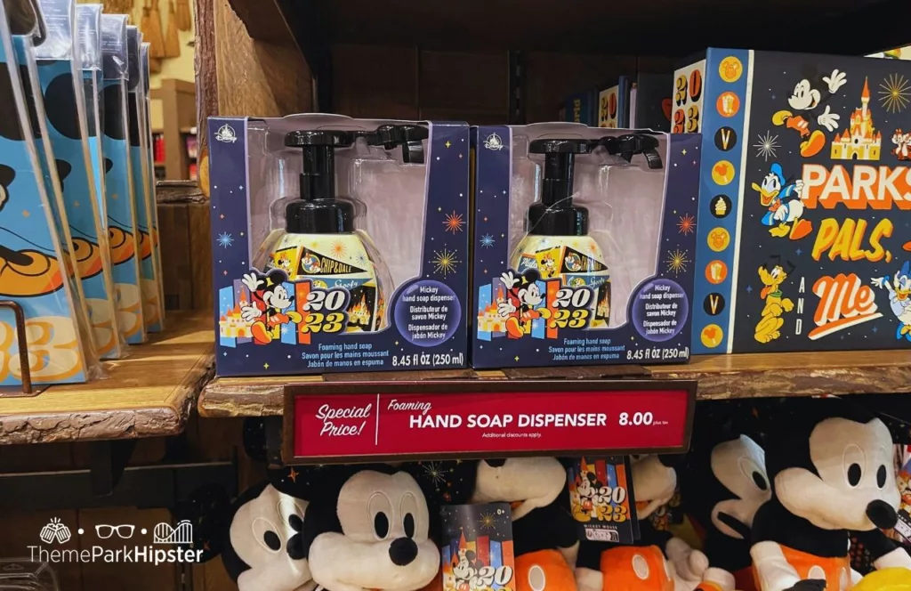 Disney Wilderness Lodge Resort Settlement Trading Post Store mickey mouse soap dispenser merchandise one of the best Disney World souvenirs to buy for your trip!