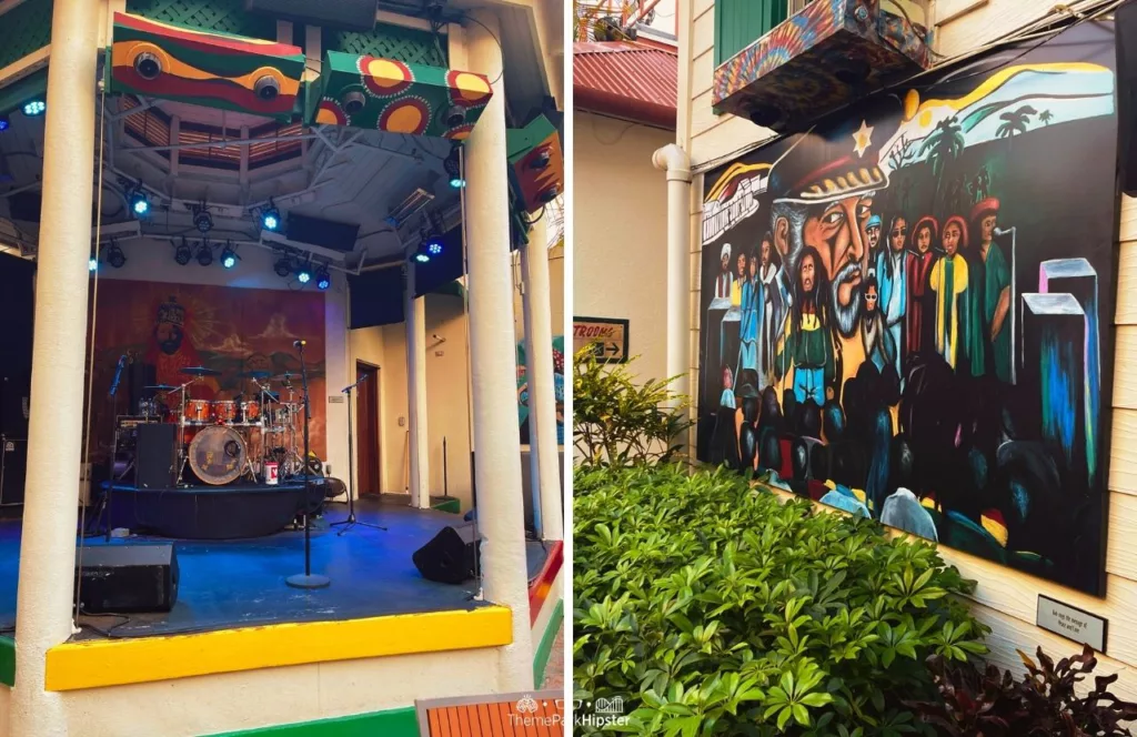 Universal Orlando Resort Bob Marley a Tribute to Freedom Restaurant in CityWalk Mural. Keep reading to get the full Guide to Universal CityWalk Orlando with photos, restaurants, parking and more!