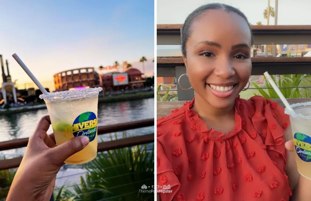 Universal Orlando Resort NikkyJ enjoying Margaritaville Perfect Margarita in CityWalk. Keep reading to get the best Universal Studios Orlando tips for beginners and first timers.